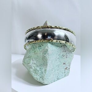 Vintage Sterling Silver & Gold Plated Lace-Edged Cuff Bracelet -Semi-Adjustable